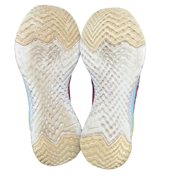 Nike Epic React Flyknit 2 Black Hyper Jade University Red Mens Size 10 - Picture 9 of 9